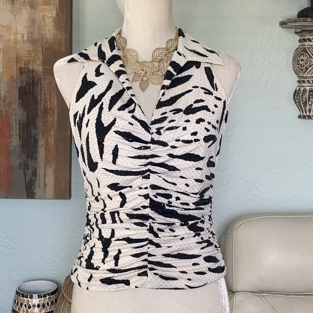 Cache Zebra Print Top Med